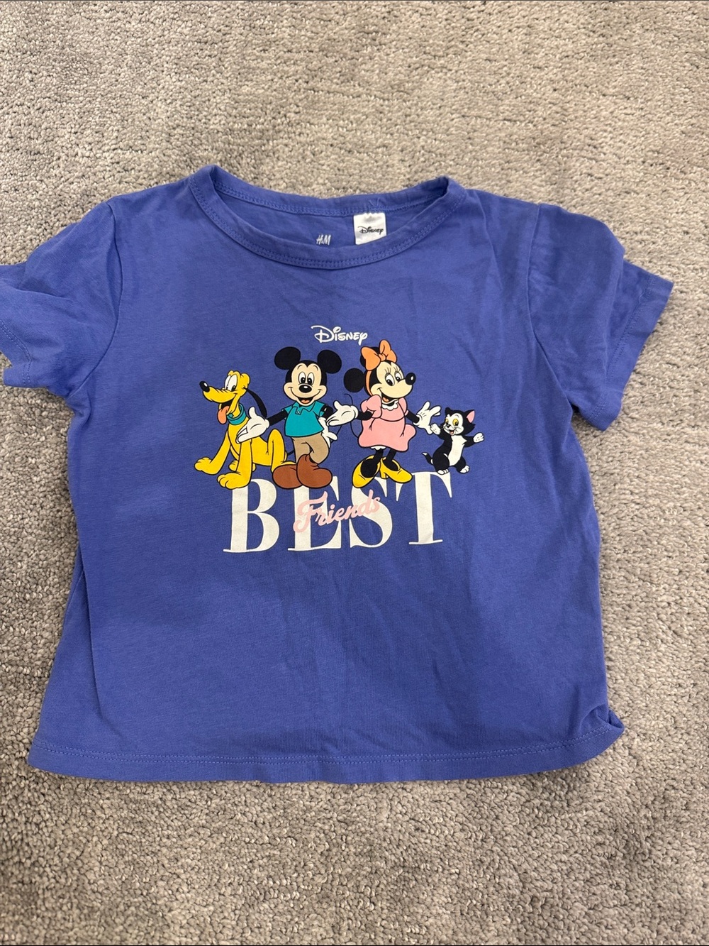 Disney H&M Purple Crew Neck Tee with Mickey, Minnie & Friends - 3-4T